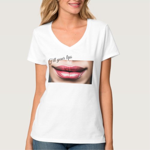 Fill your lips Womens Basic T_Shirt