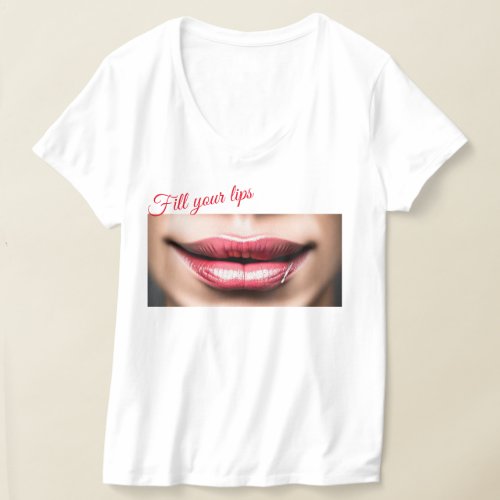 Fill your lips Womens Basic T_Shirt