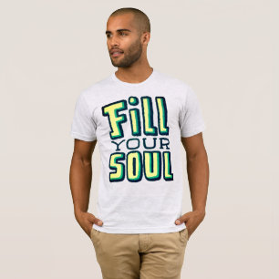 Fill Your Soul - Modern Retro Quote Heather Gray T-Shirt