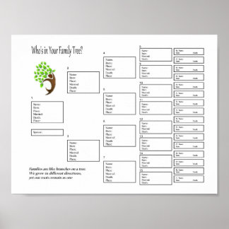 Fillable Family Tree Poster