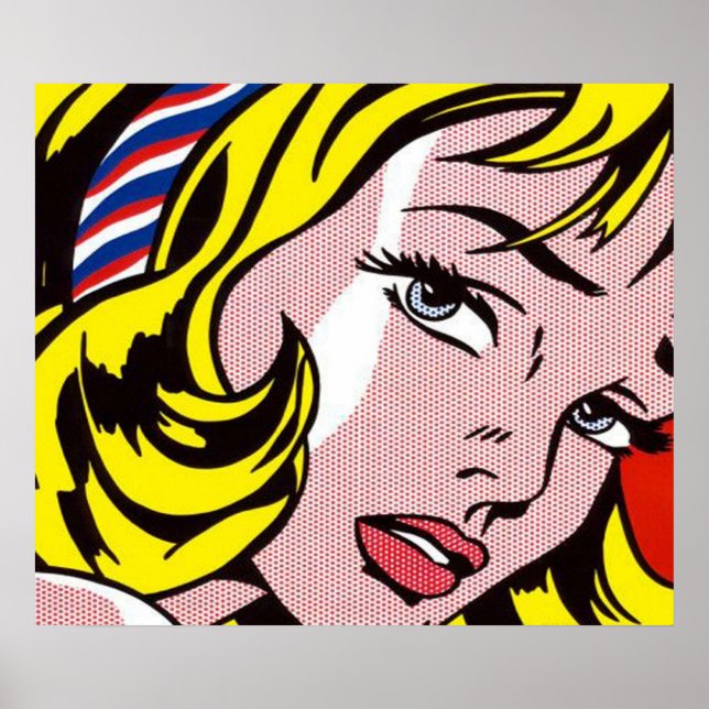 Fille avec le ruban de cheveux  roy lichtenstein poster (Front)