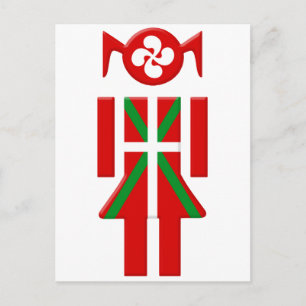 Fille Basque drapeau Euskadi Bayonne Postcard