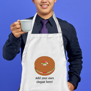Filled Bagel - add funny slogan, name or business Adult Apron