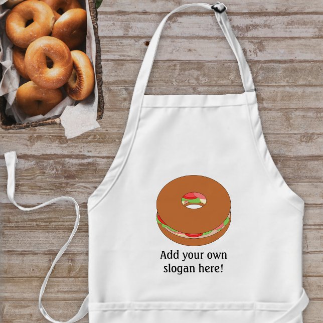 Filled Bagel - add funny slogan, name or business Adult Apron (Creator Uploaded)