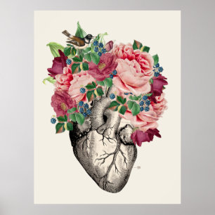 Filled to Overflowing Anatomical Heart Poster