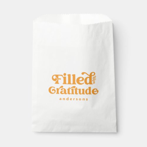 Filled with Gratitude Vintage Add Your Name Favor Bag