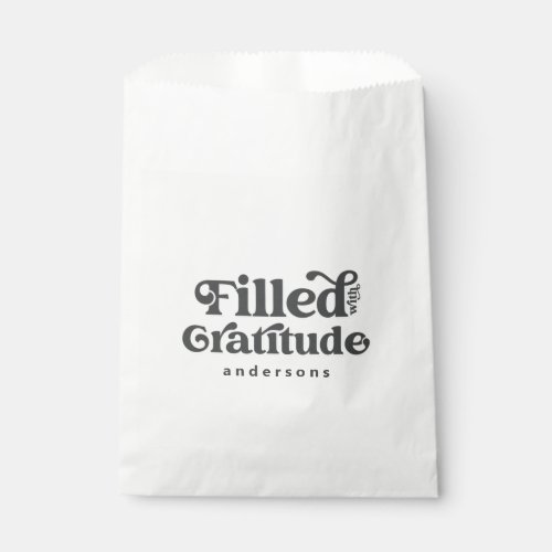 Filled with Gratitude Vintage Add Your Name Favor Bag