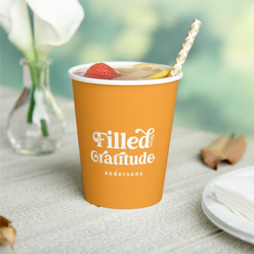 Filled with Gratitude Vintage Add Your Name Paper Cups