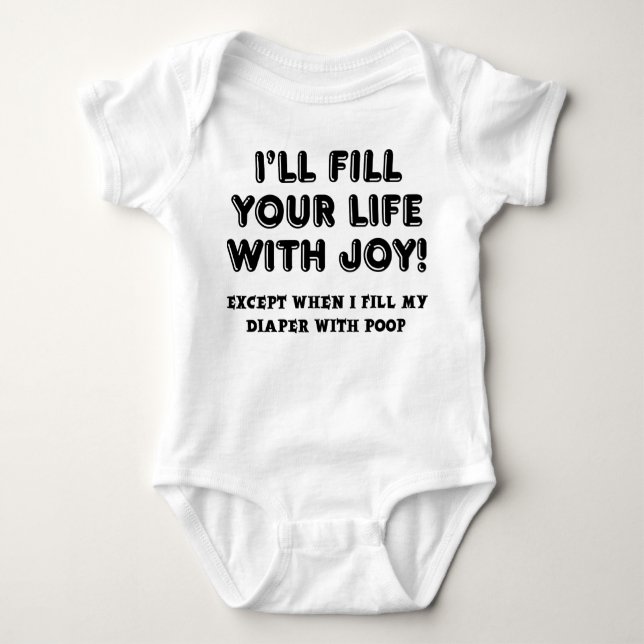 Filled With Joy And Poop Funny Romper (Front)