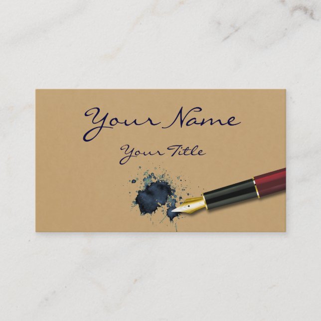 Filler Fountain Pen with Ink Blot - Business Card (Front)