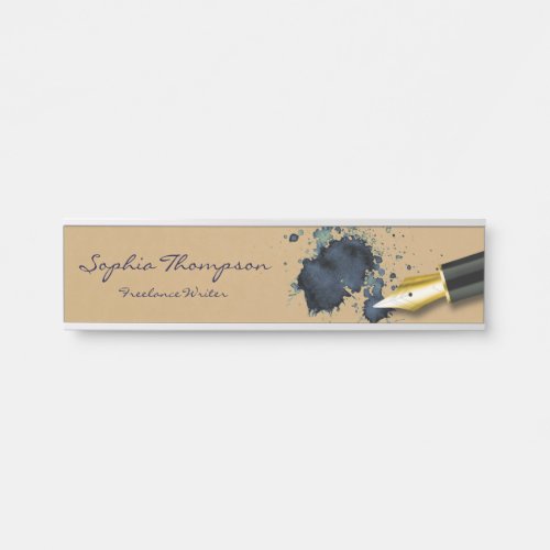Filler Fountain Pen with Ink Blot Desk Name Plate