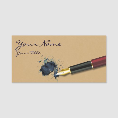 Filler Fountain Pen with Ink Blot Name Tag