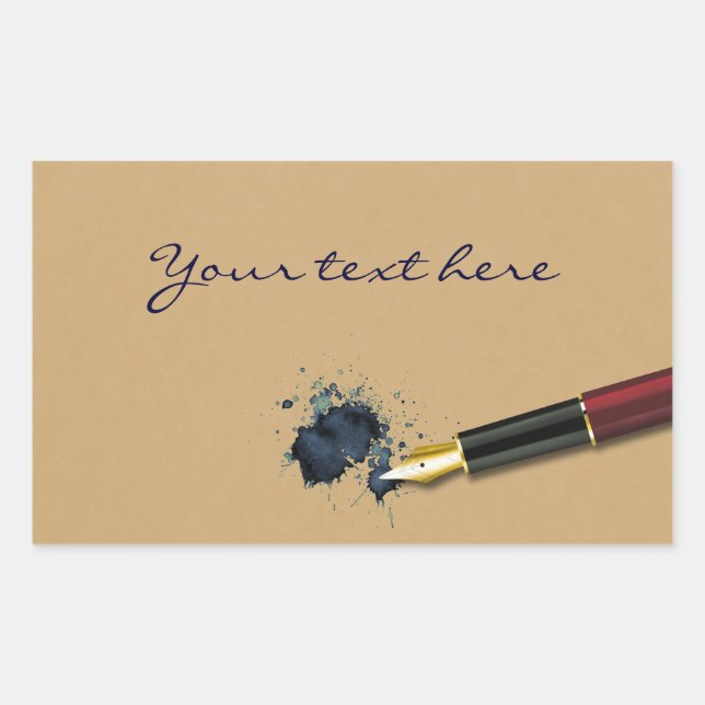 Filler Fountain Pen with Ink Blot - Sticker (Front)