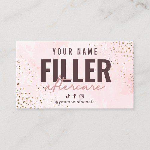 Filler Instruction Aftercare Card