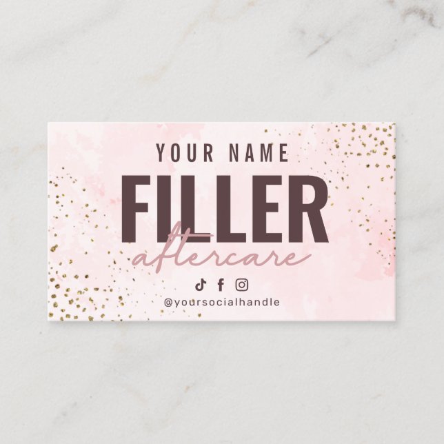 Filler Instruction Aftercare Card (Front)