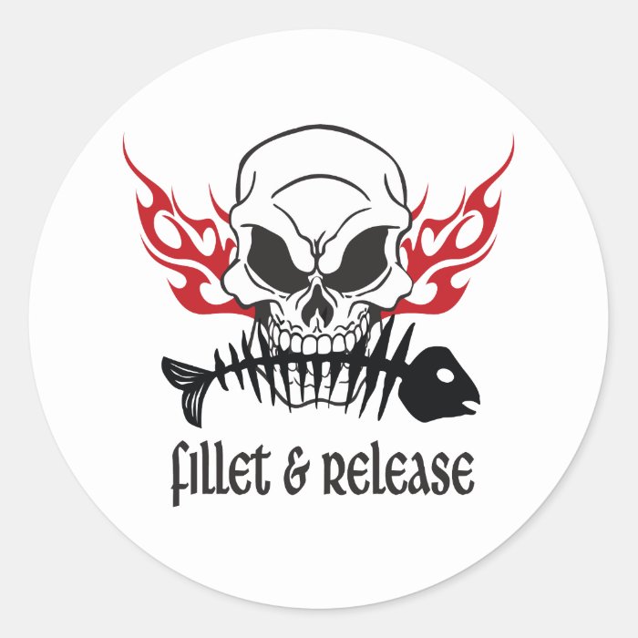 Fillet & Release Skull Stickers