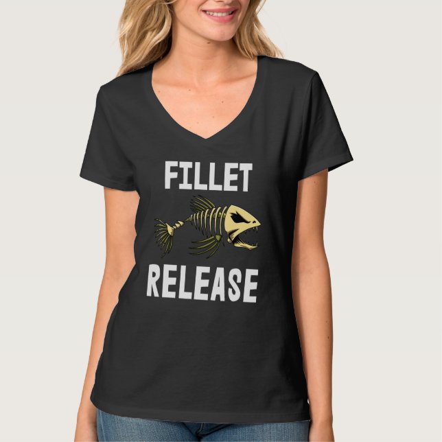 Fillet Release Tee Skeleton Fish Bone Tees Sharp T (Front)