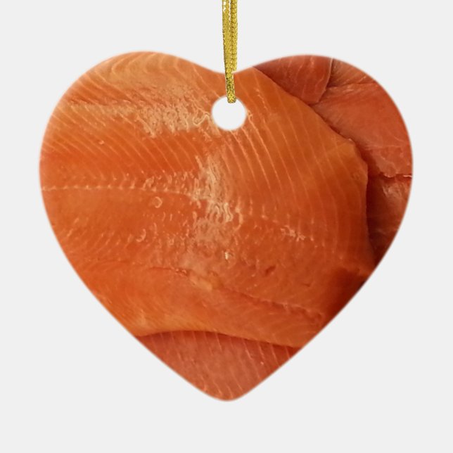Filleted Salmon Ceramic Ornament (Front)