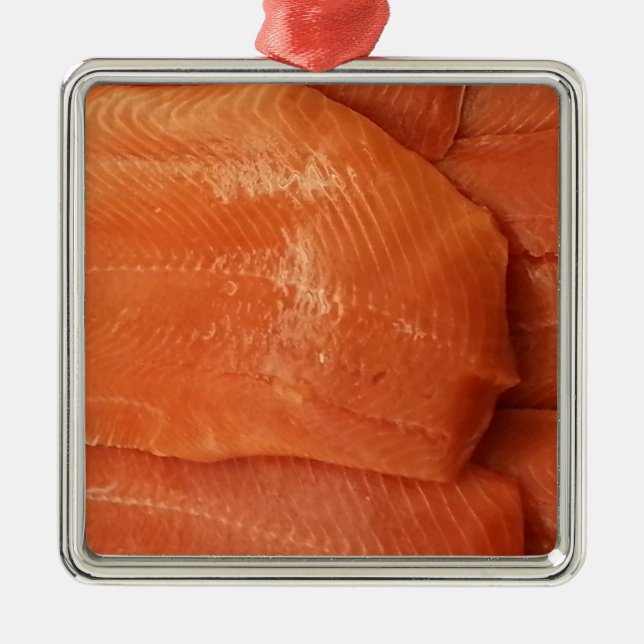 Filleted Salmon Metal Ornament (Front)