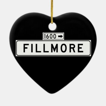 Fillmore St.  San Francisco Street Sign Ceramic Ornament by worldofsigns at Zazzle