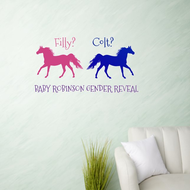 Filly or Colt Gender Reveal Wall Decal (Living Room)