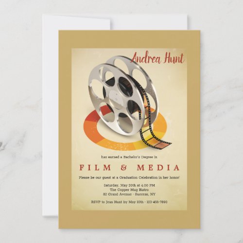 Film and Media Graduation Party Invitation