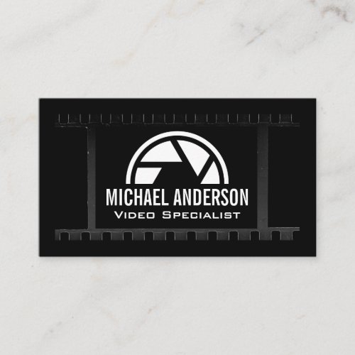 Film Background  Camera Shutter Logo Business Card