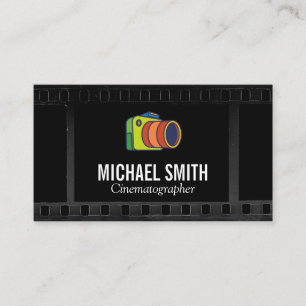 Film Background   Colorful Cam Logo Business Card