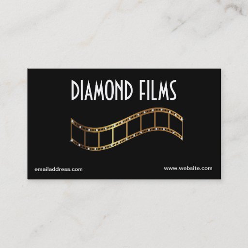 Customizable Film Business Card Design Metallic Gold Film Strip
