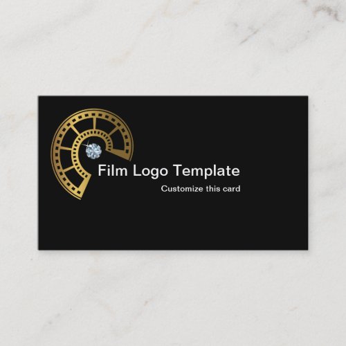 Film Business Card Design Metallic Gold Film Strip