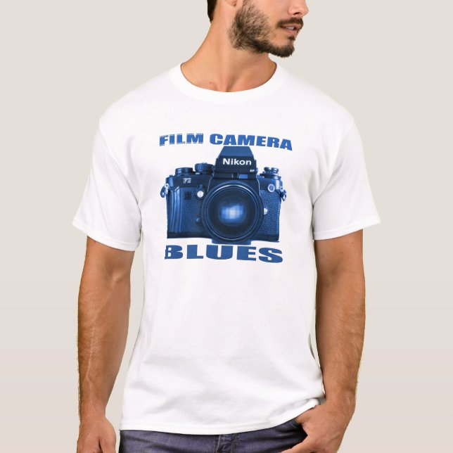 FILM CAMERA BLUES Nikon F-3 T-SHIRT (Front)