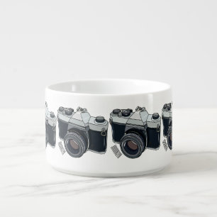 Film camera cartoon illustration bowl