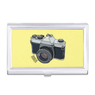 Film camera cartoon illustration business card case