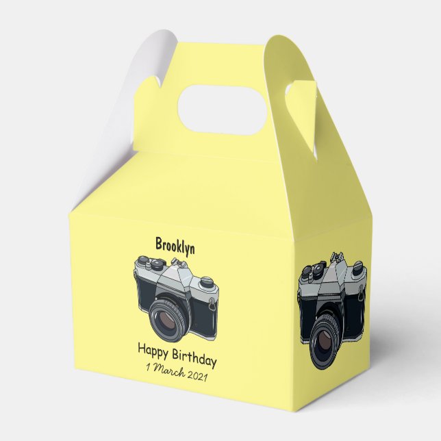 Film camera cartoon illustration favor boxes (Front Side)