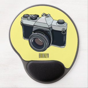 Film camera cartoon illustration gel mouse pad