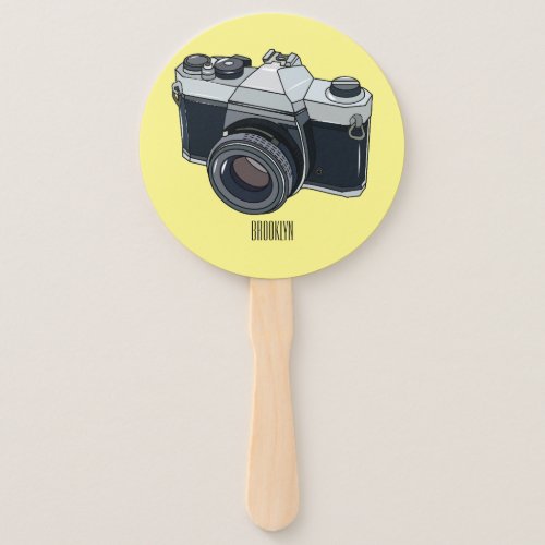 Film camera cartoon illustration hand fan