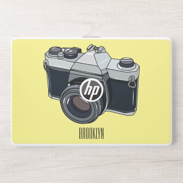 Film camera cartoon illustration HP laptop skin (Front)