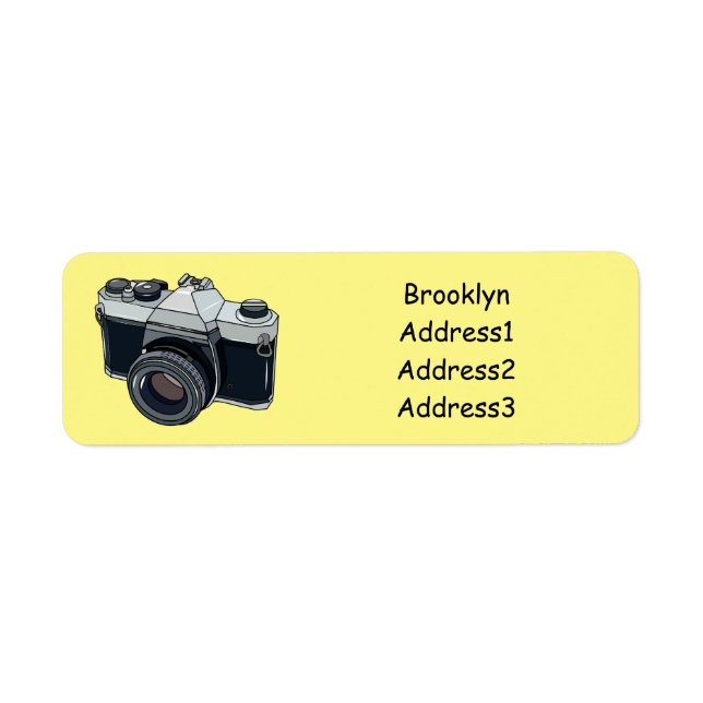 Film camera cartoon illustration label (Front)