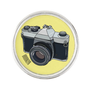 Film camera cartoon illustration lapel pin