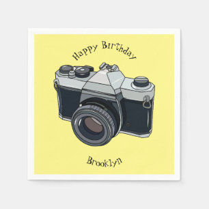 Film camera cartoon illustration napkins