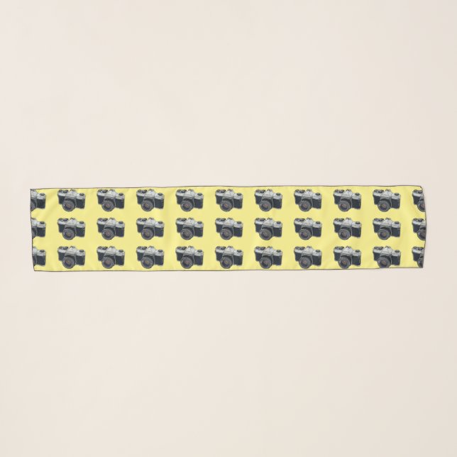 Film camera cartoon illustration scarf (Front (Horizontal))