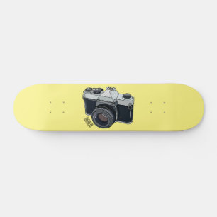 Film camera cartoon illustration skateboard