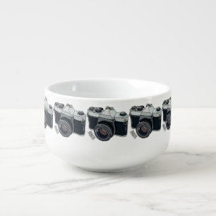 Film camera cartoon illustration soup mug