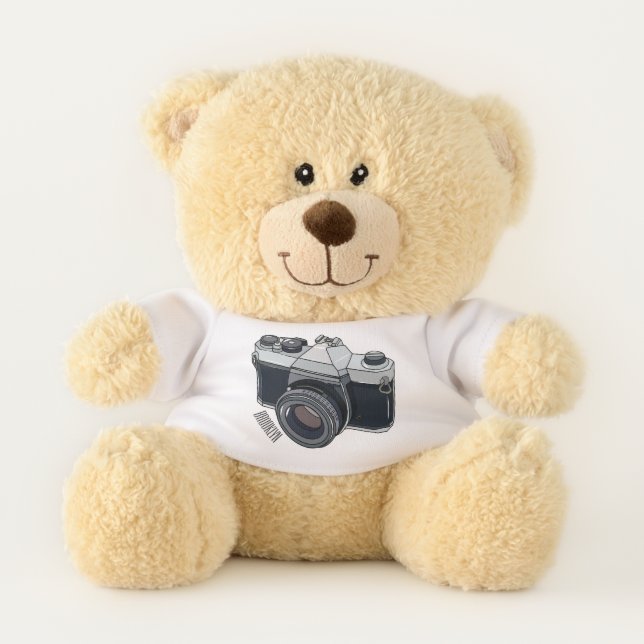 Film camera cartoon illustration teddy bear (Front)