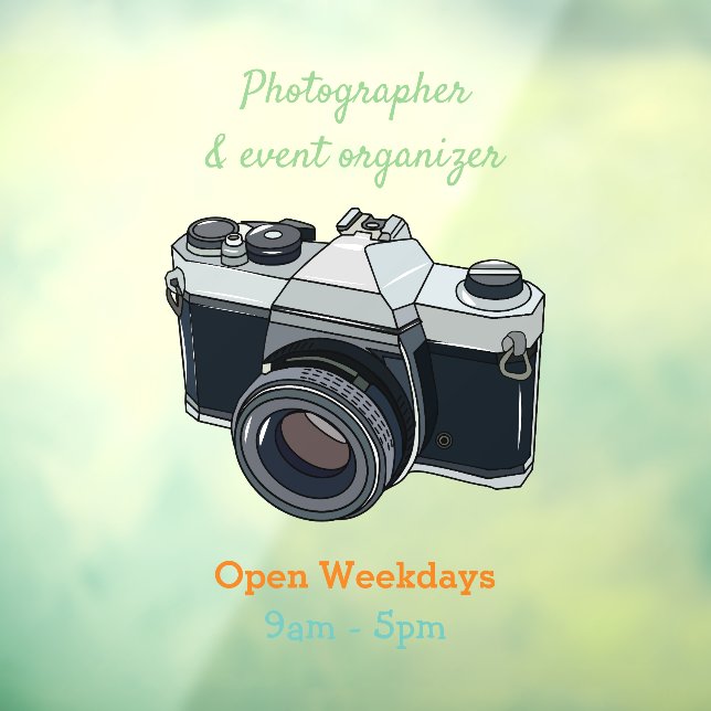 Film camera cartoon illustration window cling (Sheet 3)