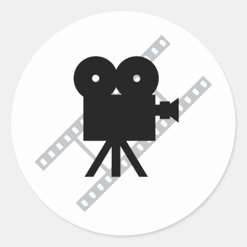 film camera icon classic round sticker