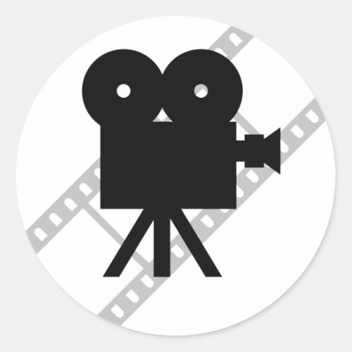 film camera icon classic round sticker