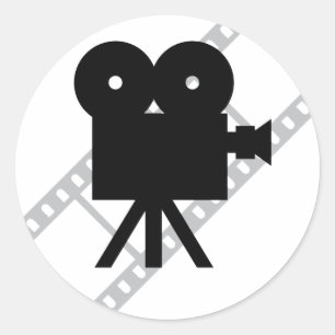 film camera icon classic round sticker