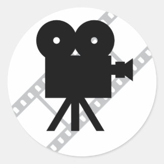 film camera icon classic round sticker