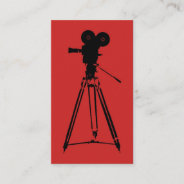 Film Camera Man Red Business Card at Zazzle